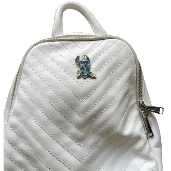 Loungefly Quilted Stitch & Ducklings Ducks White Mini Backpack Lilo & Stitch - Picture 1 of 16
